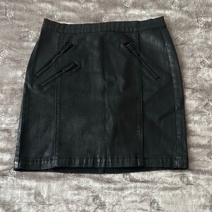 Calvin Klein Jeans Black Coated Denim Skirt